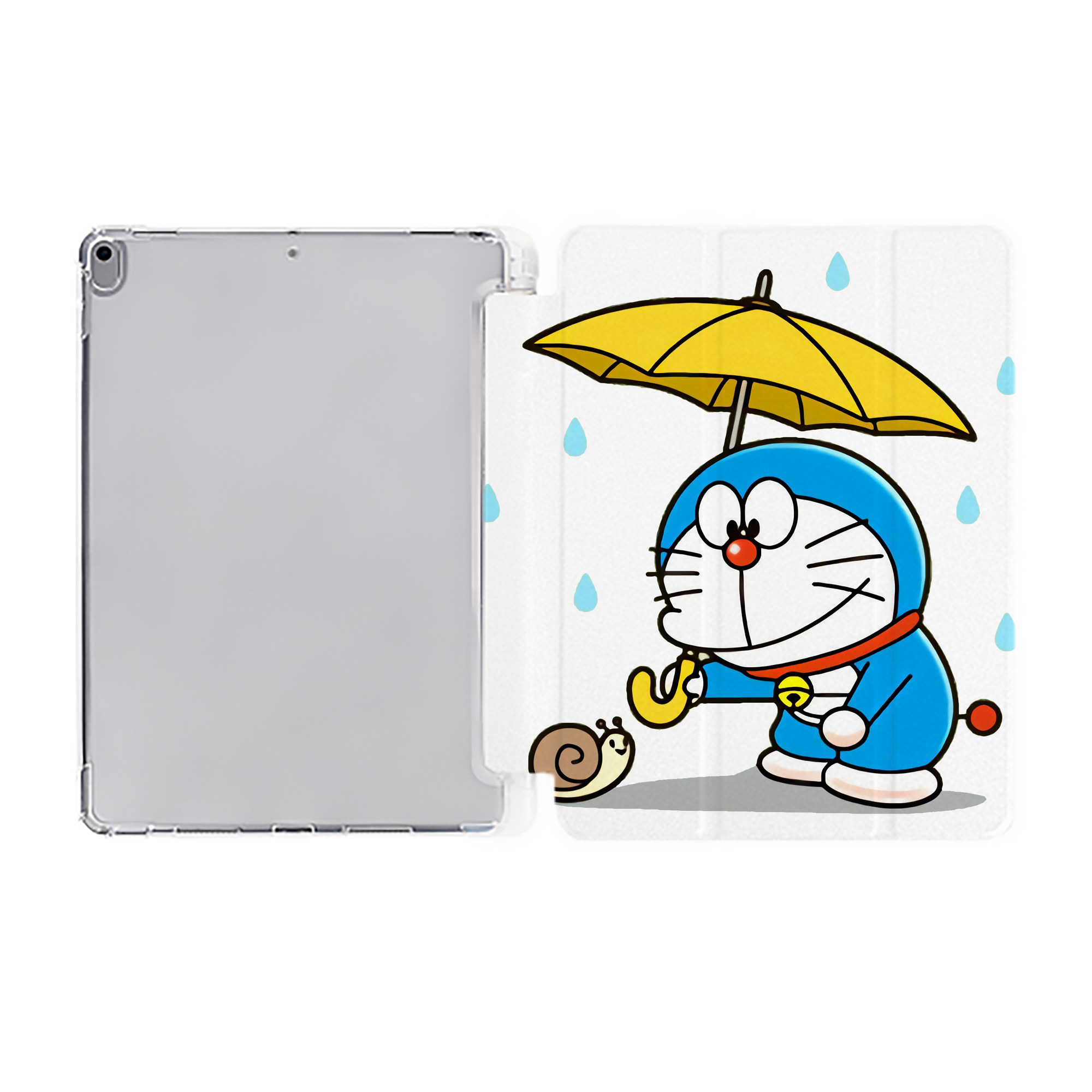 （画像用） ドラえもん Doraemon IPad ケース ペン収納付き 三つ折りスタンド PUレザー×シリコン 対応機種9.5/10.5/10.9インチ